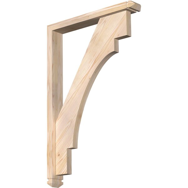Ekena Millwork Merced Arts and Crafts Smooth Bracket w/ Offset Brace, Douglas Fir, 3 1/2"W x 24"D x 36"H BKT0402X24X36MRC03SDF - main